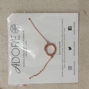 Brand new never worn rose gold bracelet with a Swarovski crystal.